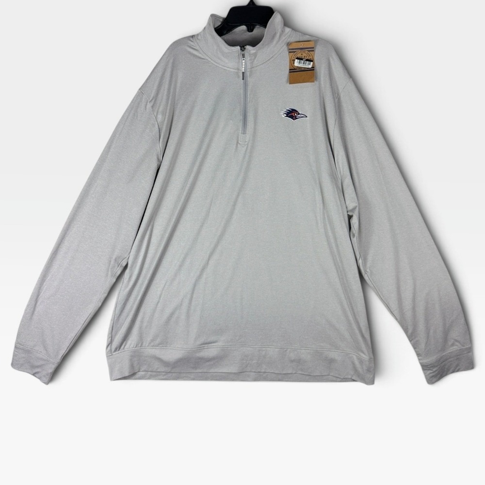 Rivalry Threads UTSA Roadrunners Quarter Zip Pullover Mens Large Gray NWT
